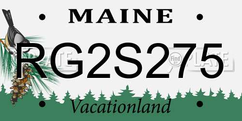 RG2S275 Maine License Plate