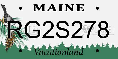 RG2S278 Maine License Plate