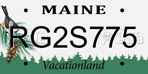 RG2S775 Maine License Plate
