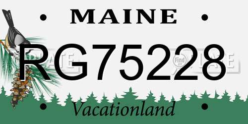 RG75228 Maine License Plate
