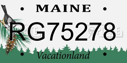 RG75278 Maine License Plate