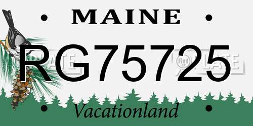RG75725 Maine License Plate