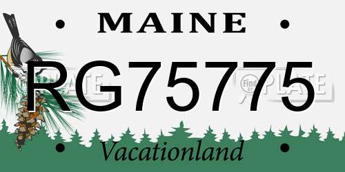 RG75775 Maine License Plate