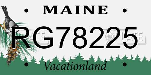 RG78225 Maine License Plate