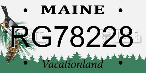 RG78228 Maine License Plate