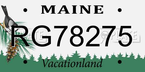 RG78275 Maine License Plate