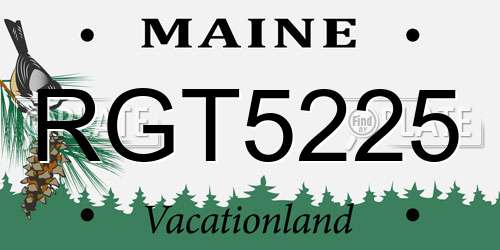 RGT5225 Maine License Plate
