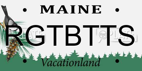 RGTBTTS Maine License Plate