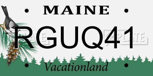RGUQ41 Maine License Plate