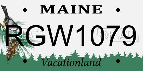 RGW1079 Maine License Plate
