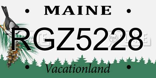 RGZ5228 Maine License Plate