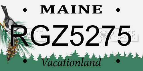 RGZ5275 Maine License Plate