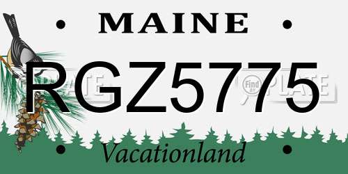 RGZ5775 Maine License Plate