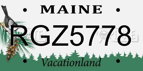 RGZ5778 Maine License Plate