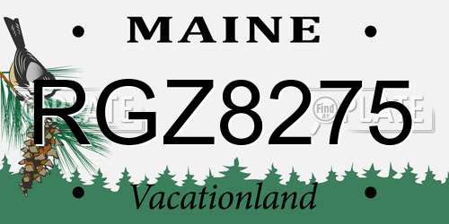 RGZ8275 Maine License Plate