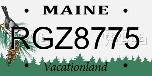 RGZ8775 Maine License Plate
