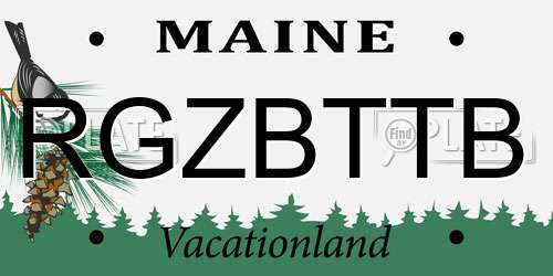 RGZBTTB Maine License Plate