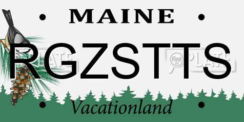 RGZSTTS Maine License Plate