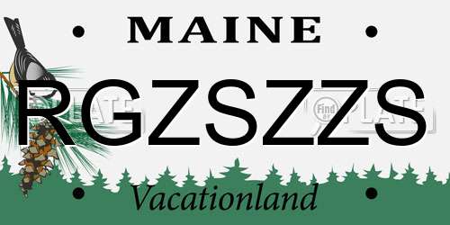 RGZSZZS Maine License Plate