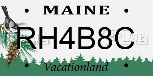 RH4B8C Maine License Plate