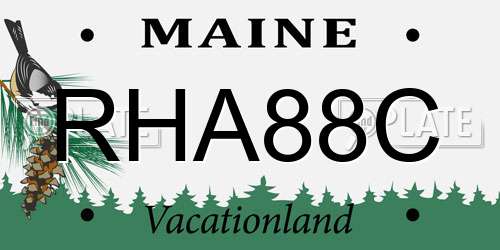 RHA88C Maine License Plate