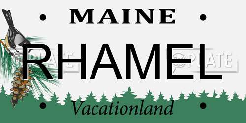 RHAMEL Maine License Plate