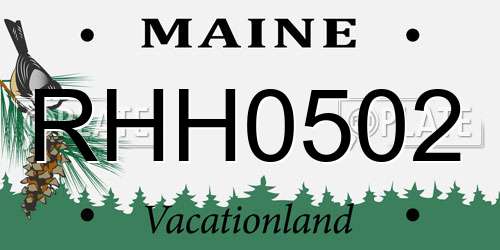 RHH0502 Maine License Plate