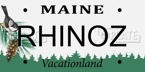 RHINOZ Maine License Plate