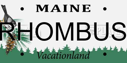 RHOMBUS Maine License Plate