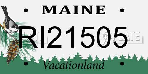 RI21505 Maine License Plate