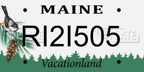 RI2I505 Maine License Plate