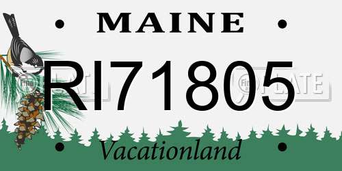 RI71805 Maine License Plate