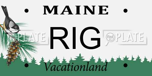 RIG Maine License Plate
