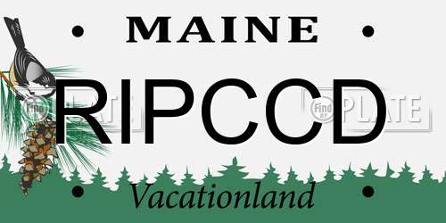 RIPCCD Maine License Plate