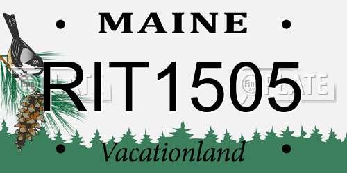 RIT1505 Maine License Plate