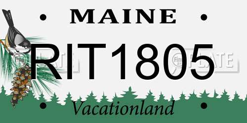 RIT1805 Maine License Plate