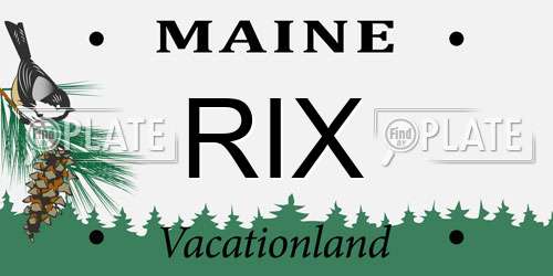 RIX Maine License Plate