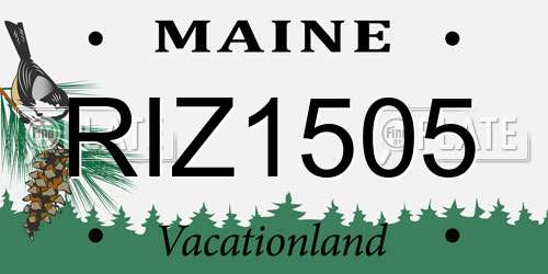 RIZ1505 Maine License Plate
