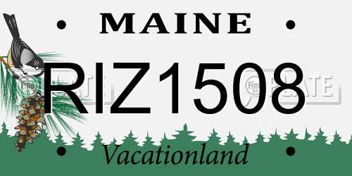 RIZ1508 Maine License Plate