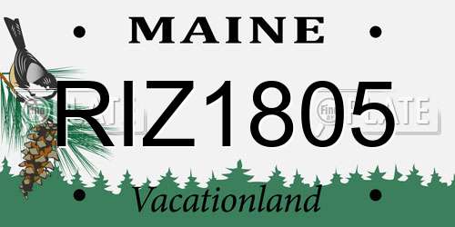 RIZ1805 Maine License Plate