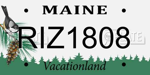 RIZ1808 Maine License Plate