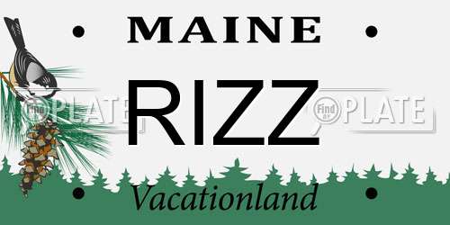 RIZZ Maine License Plate