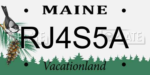 RJ4S5A Maine License Plate