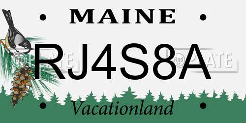 RJ4S8A Maine License Plate