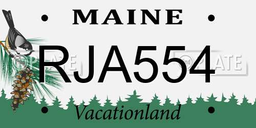 RJA554 Maine License Plate