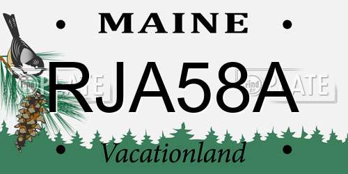 RJA58A Maine License Plate