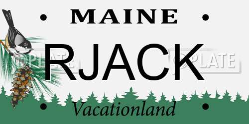 RJACK Maine License Plate