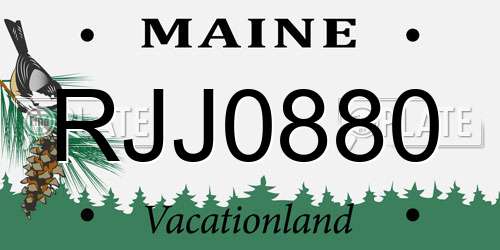 RJJ0880 Maine License Plate