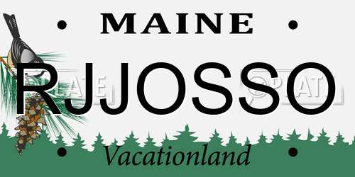 RJJOSSO Maine License Plate