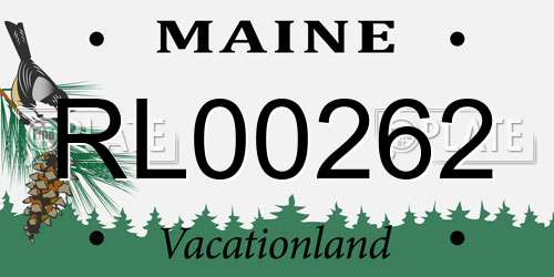 RL00262 Maine License Plate